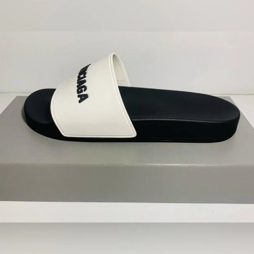 Balenciaga Men's Logo Mismatched Slide Sandal Size 8
